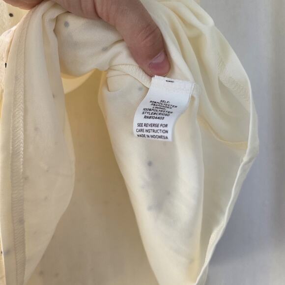 BLU PEPPER Women's Size M Babydoll Mini Dress Tiered Cream Black Polka Dot New - Picture 4 of 10